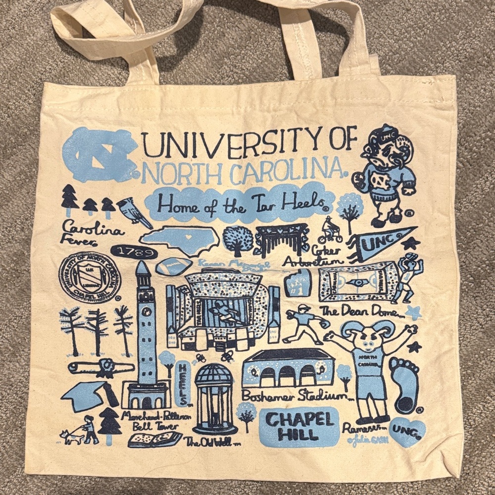 University of North Carolina Chapel Hill Canvas Tote - Blue and Cream
